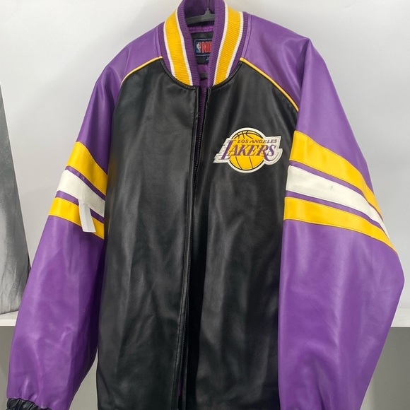 NBA Lakers Purple and Black Bomber Jacket - Picture 2 of 11